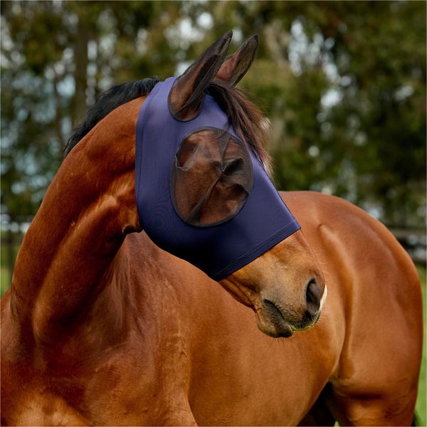 2026 WeatherBeeta Comfitec Deluxe Stretch Fly Mask With Ears 1029984026 - Navy / Black